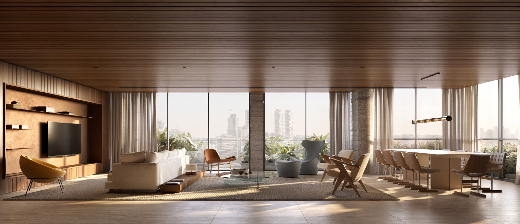 Living — planta Tietê, final 01 — RFM Jardins, Jardim América, São Paulo