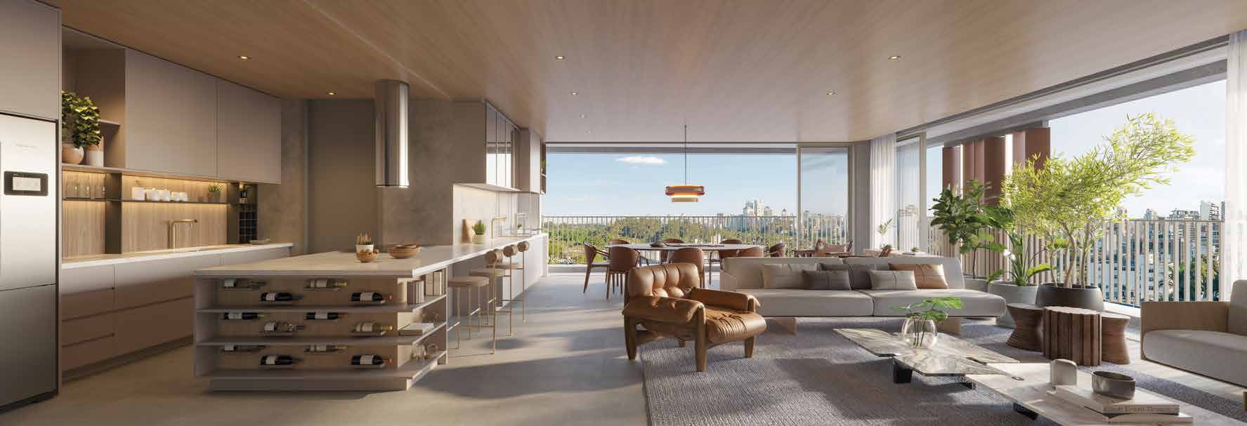 Living tipo do apto. de 261 m² — Lindenberg Vista Brooklin, São Paulo