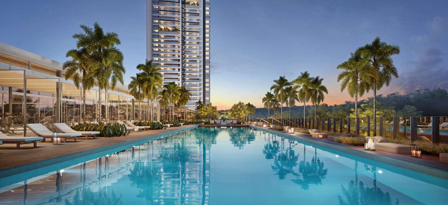 Piscina descoberta — Parque Global, São Paulo