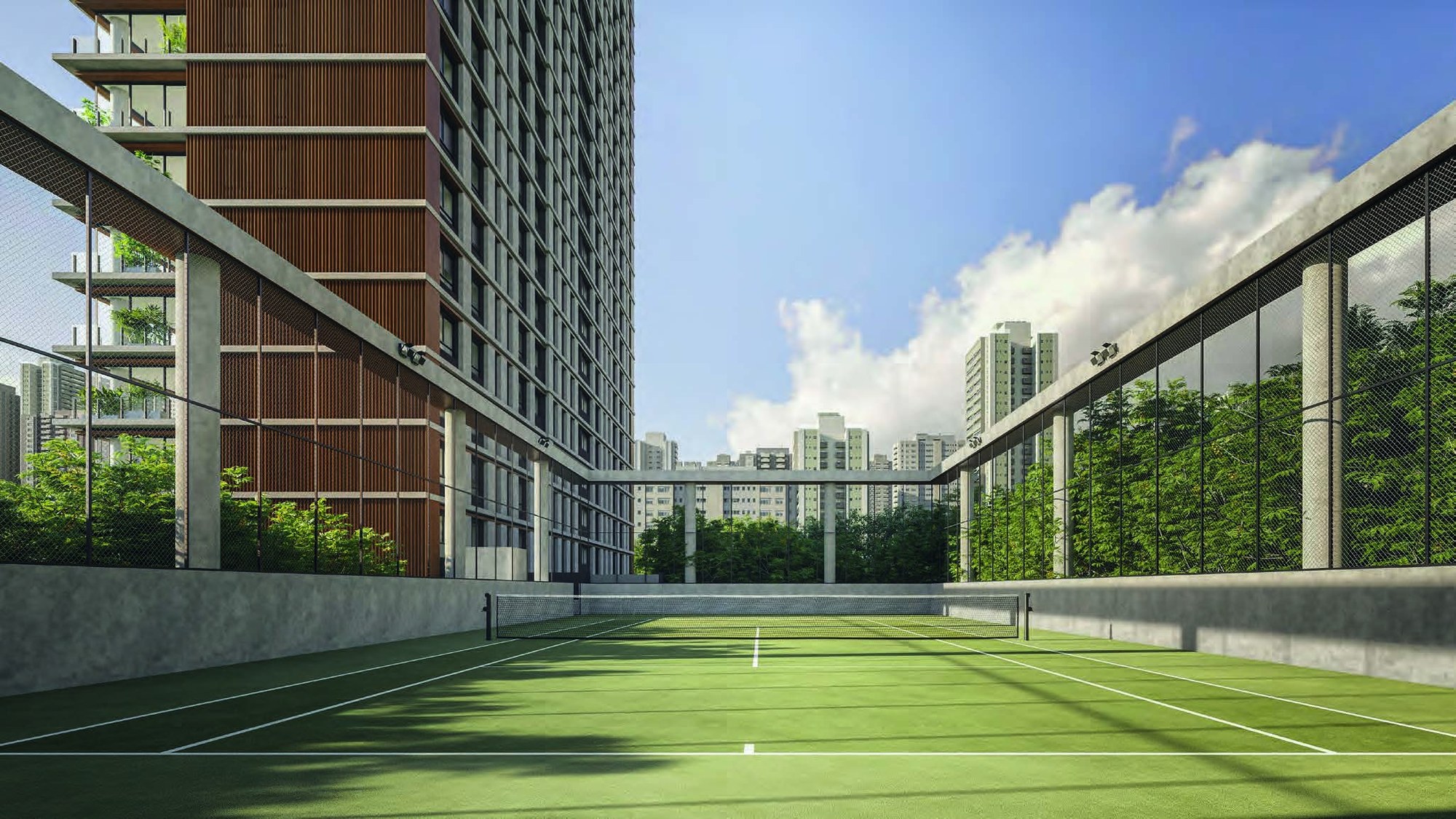 Quadra de tênis elevada — Lindenberg Moema, São Paulo