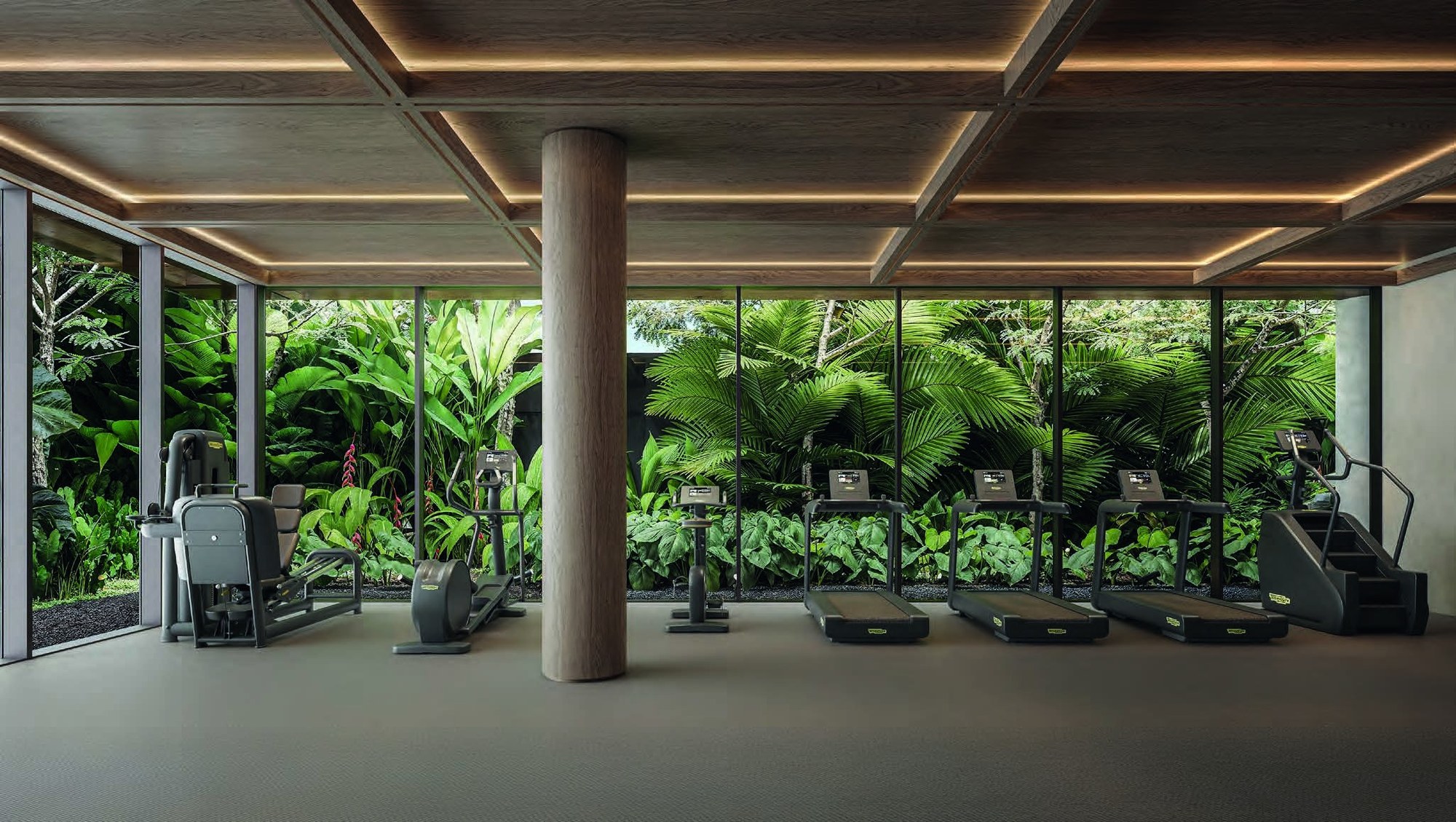 Fitness integrado ao jardim — Lindenberg Moema, São Paulo