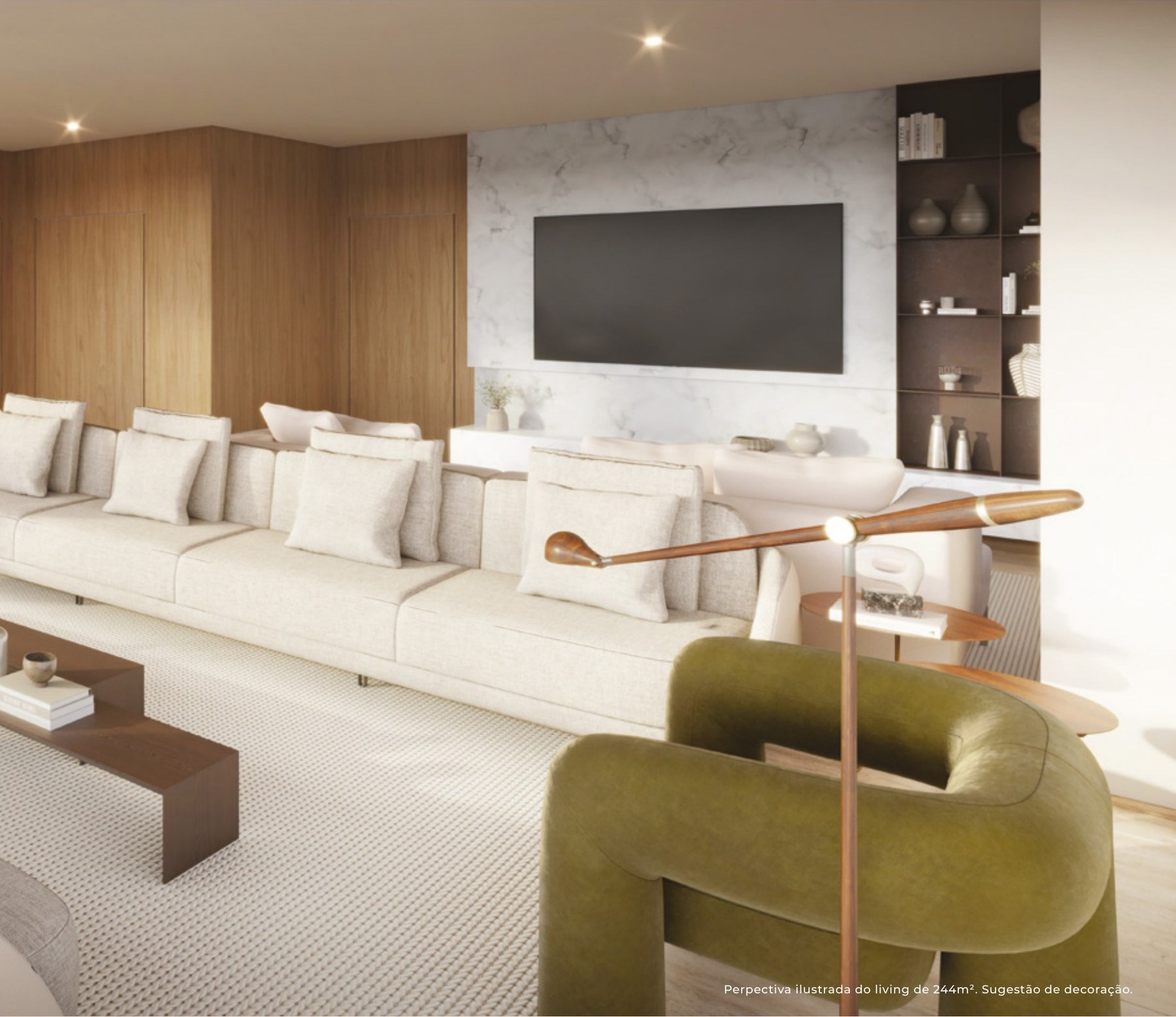 Living de 244 m² — Lindenberg Vista Alto de Pinheiros, São Paulo